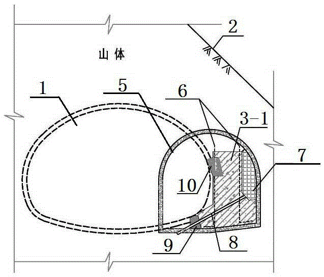 A construction method for a tunnel located at the slope foot of a mountain