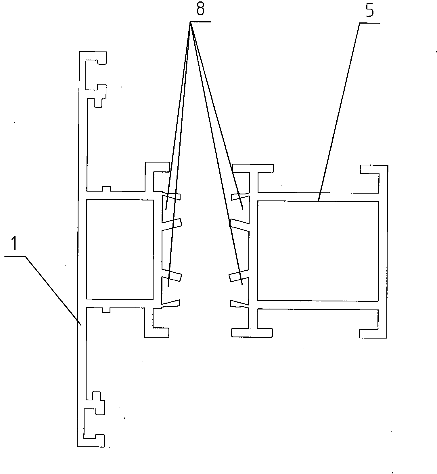 Strip-penetrating-method inner cavity polyurethane foam metal sectional bar