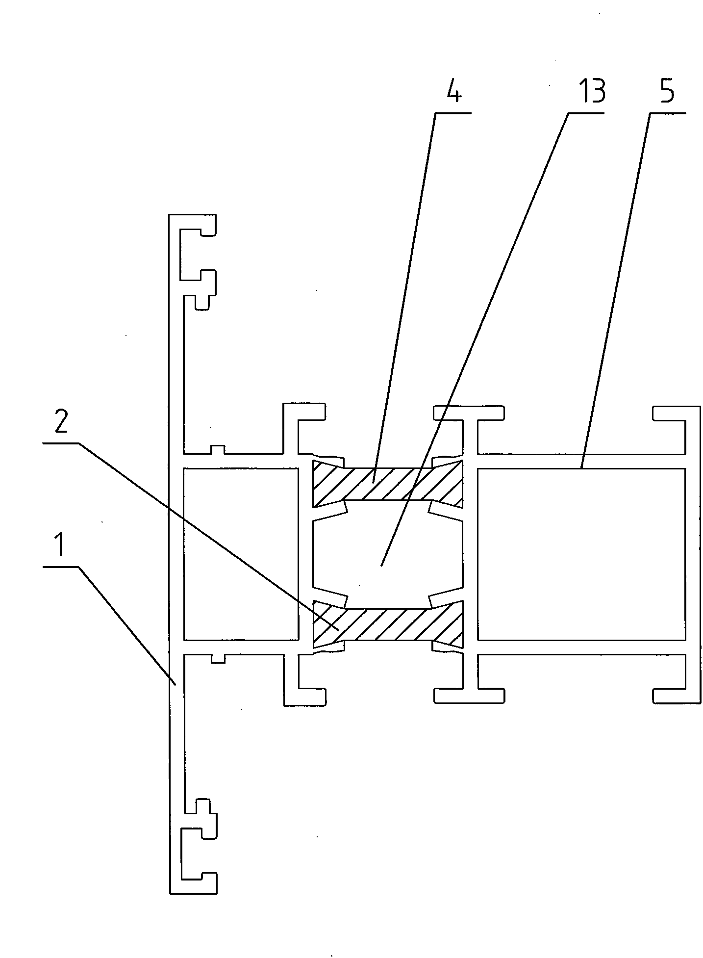 Strip-penetrating-method inner cavity polyurethane foam metal sectional bar