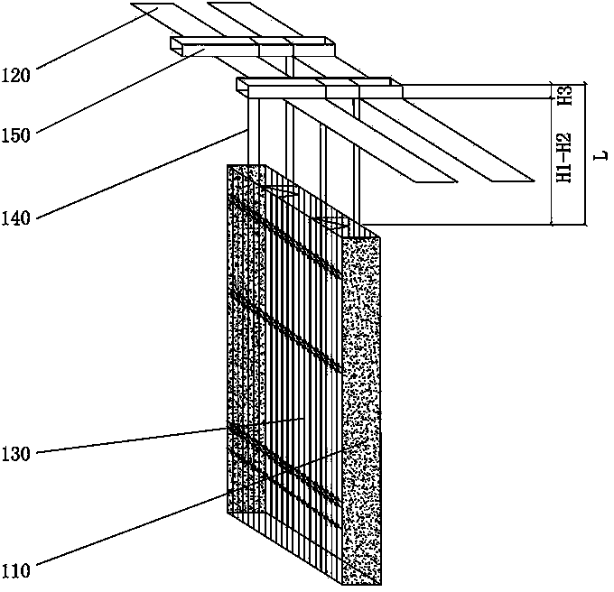 Covered top-down excavation subway station overlapped wall construction method and movable side wall formwork jumbo