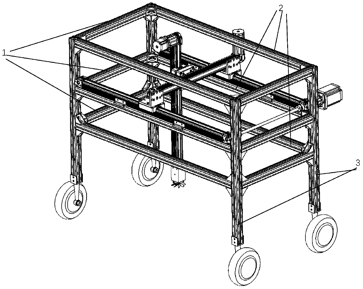 Mobile greenhouse weeding mechanism based on three-coordinate