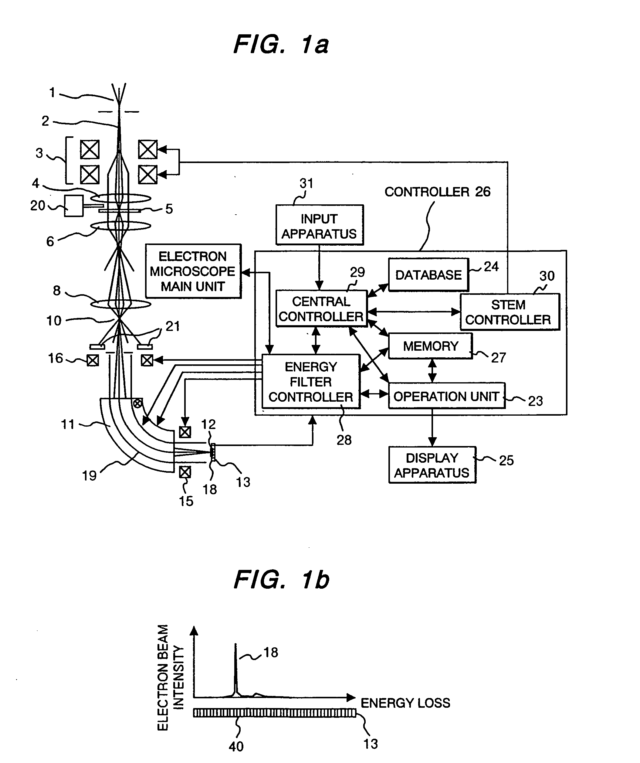 Energy spectrum measuring apparatus, electron energy loss spectrometer, electron microscope provided therewith, and electron energy loss spectrum measuring method