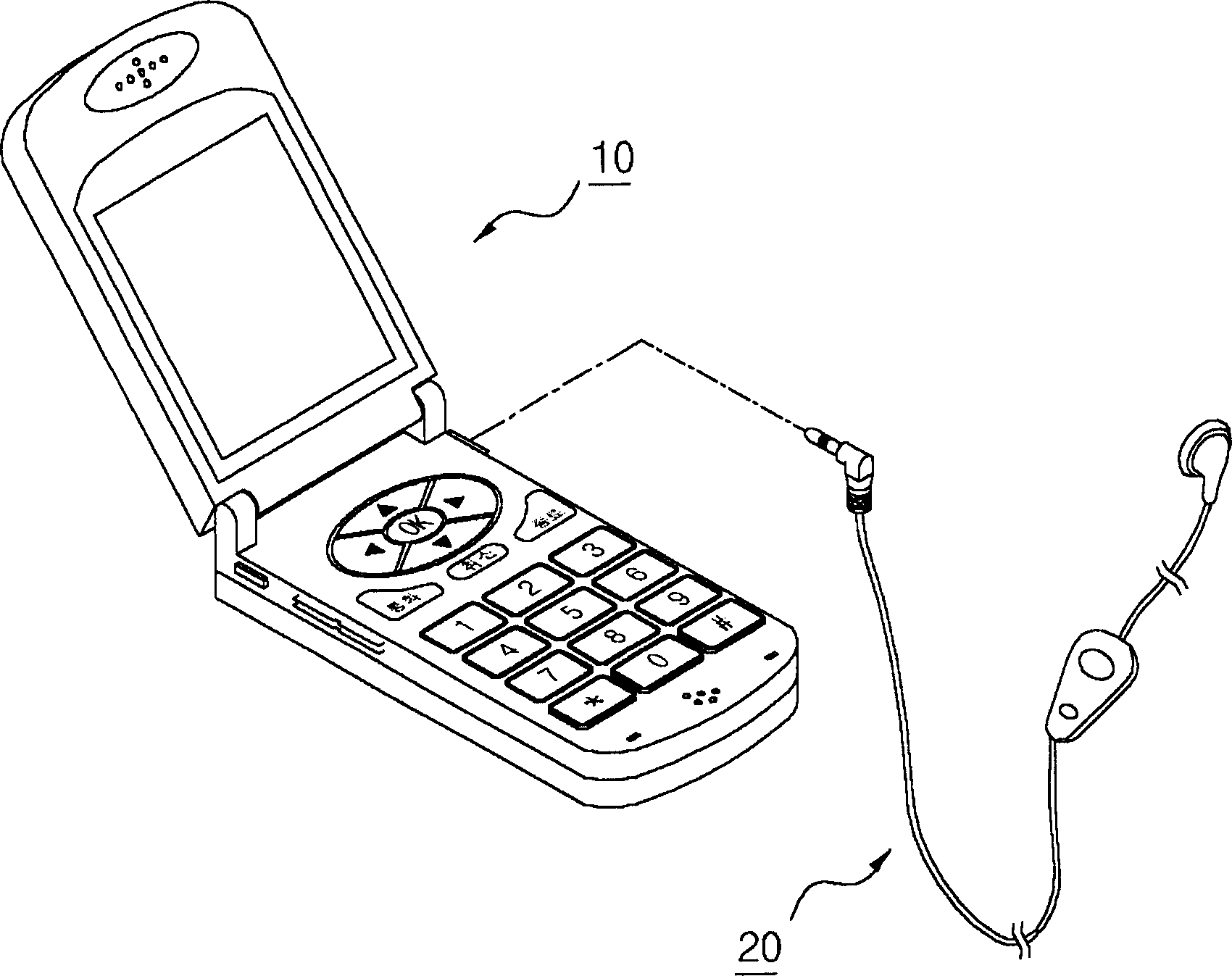 Mobile communication terminal using shortcut key dialing function of earphone microphone and using method