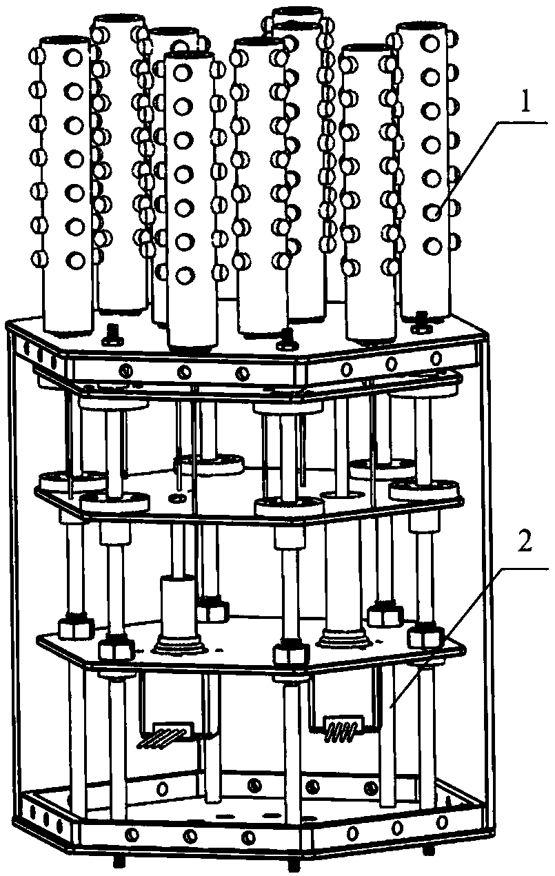 Continuous-type arm group capture mechanism facing a non-cooperative target