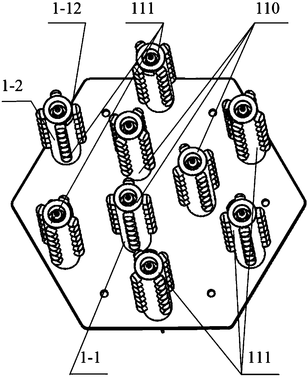 Continuous-type arm group capture mechanism facing a non-cooperative target