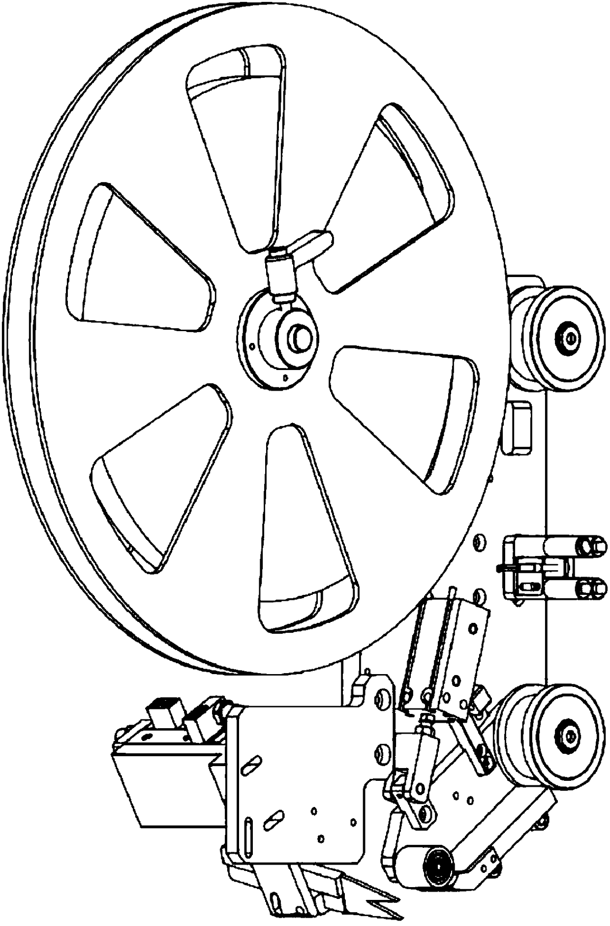 Rolling-type adhesive tape pasting device