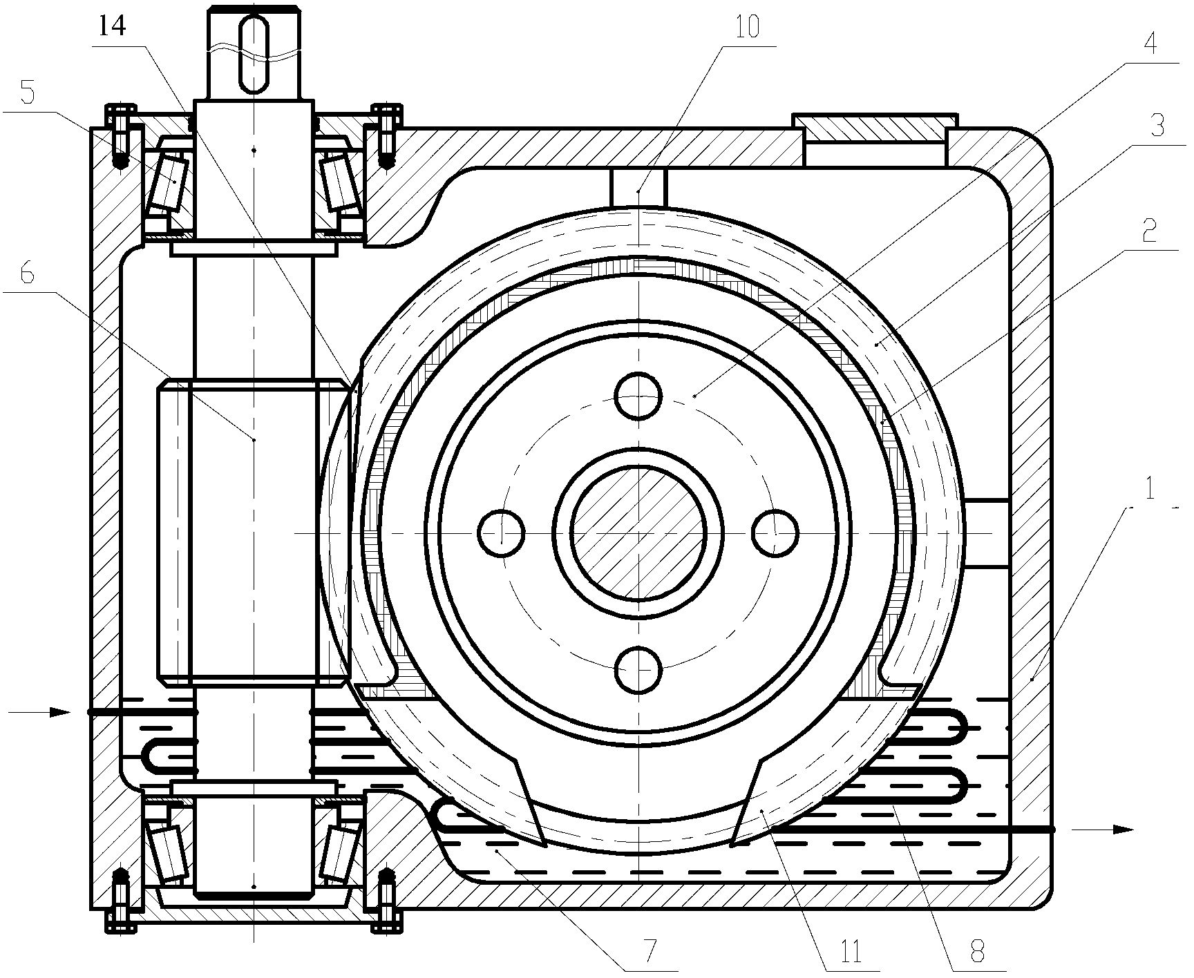 Vertical worm and worm gear mechanism with self-lubricating function