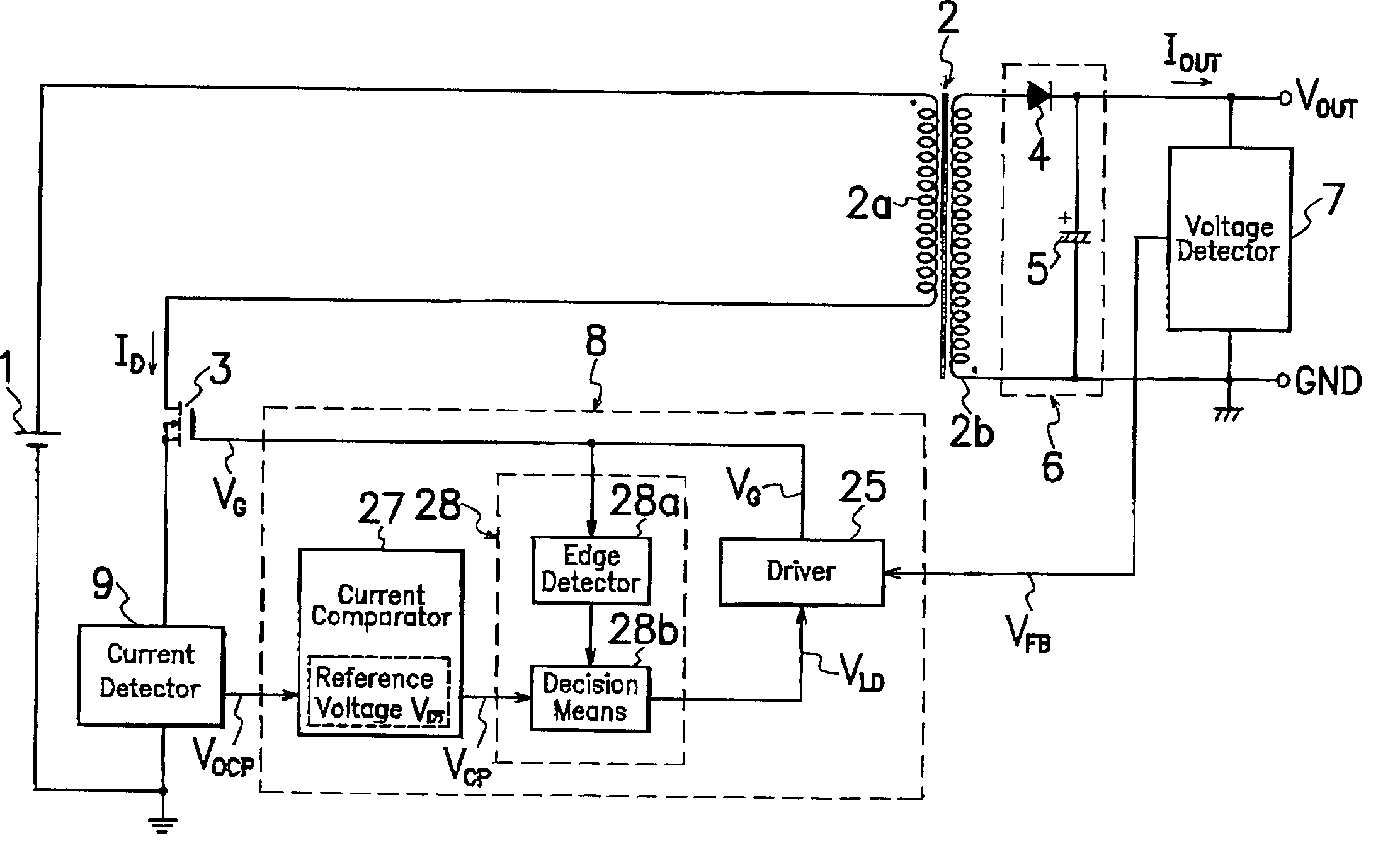 Switching power source device