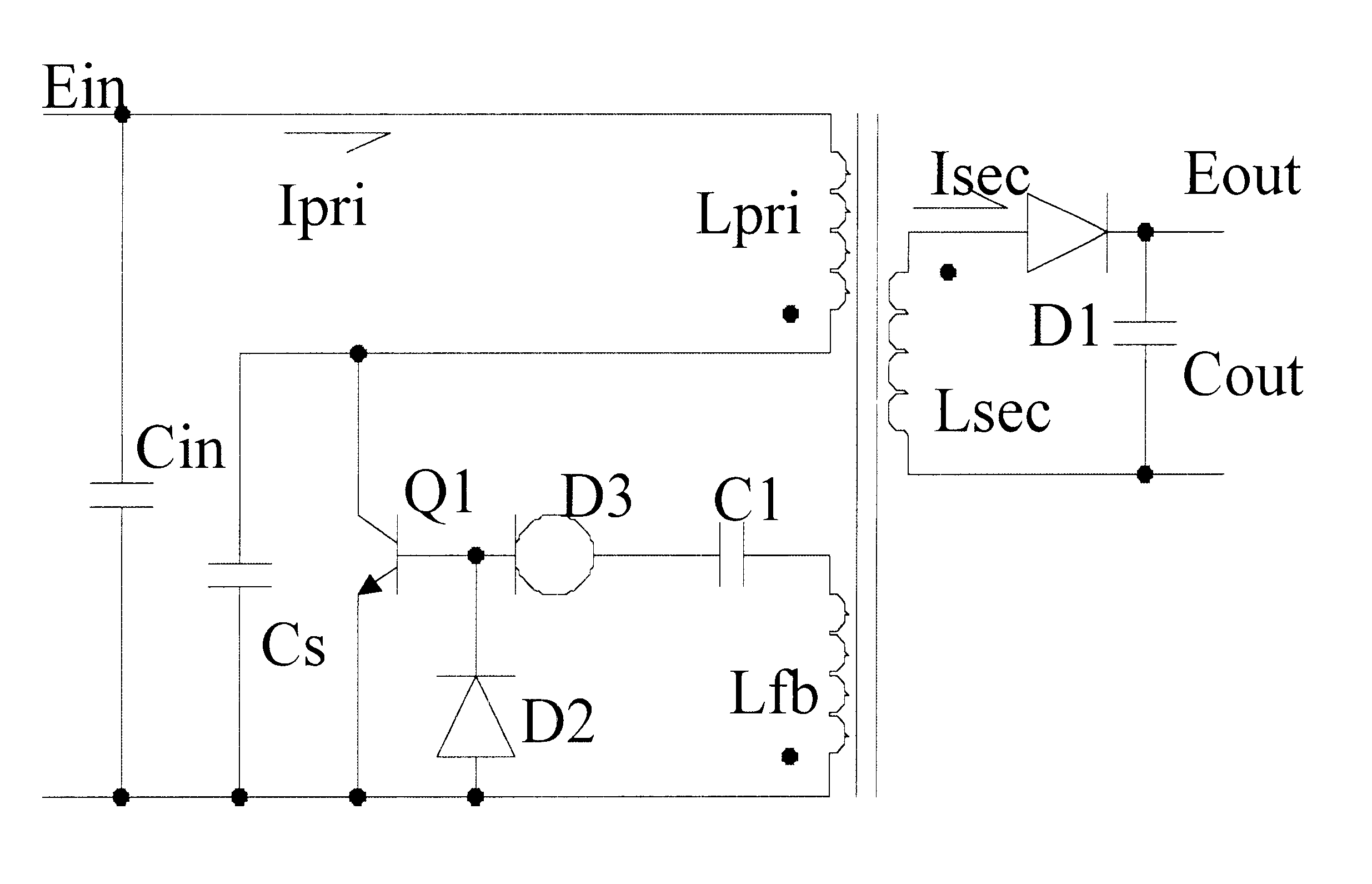 Self-oscillation type resonant flyback converter utilizing charge stored effect of the P-N diode