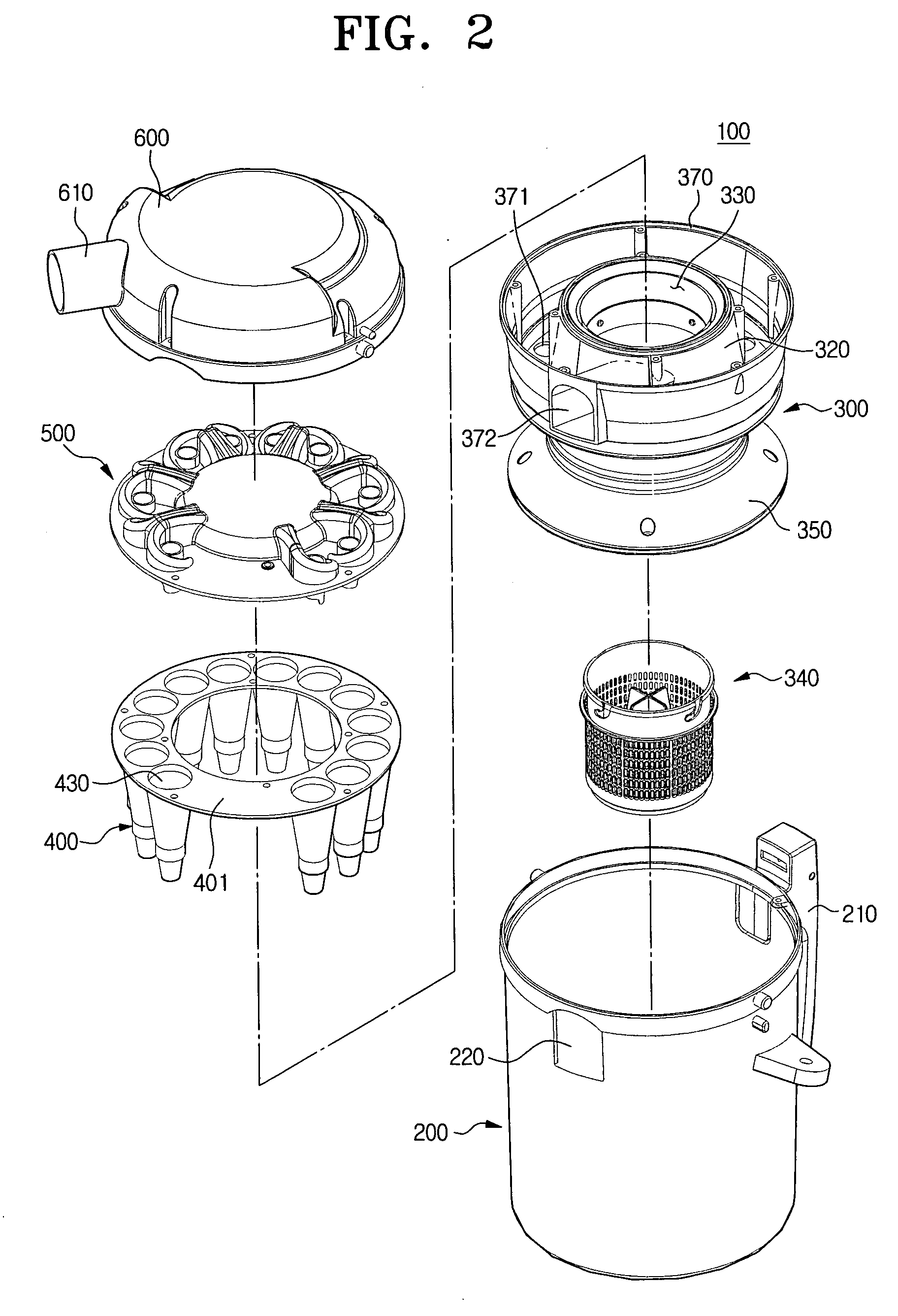 Multi-cyclone dust separating apparatus