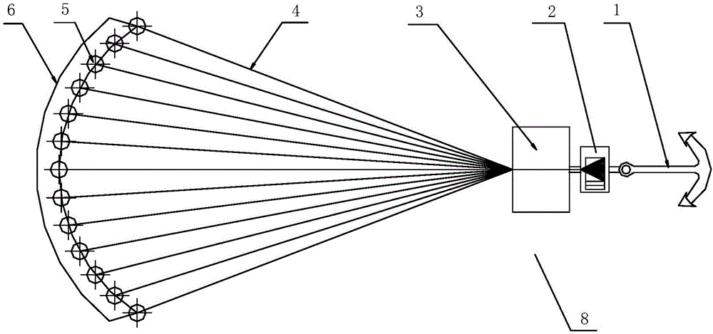 Water stopping umbrella used in airborne remotely controlled flood-control and flood-fighting water stopping device