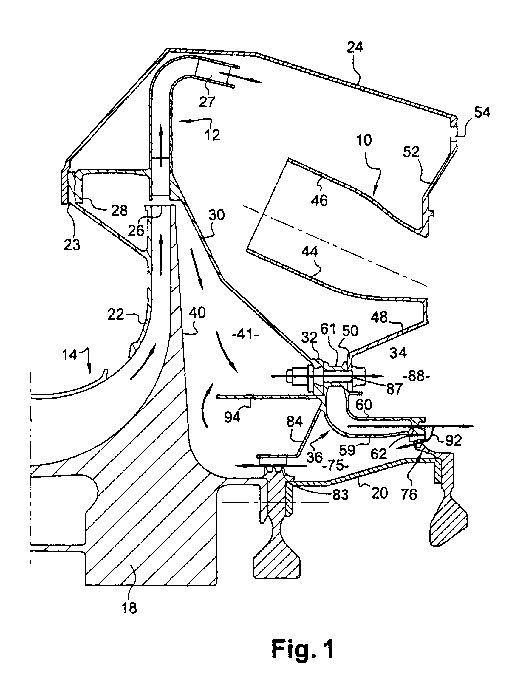 Turbomachine comprising a system for cooling the downstream face of an impeller of a centrifugal compressor