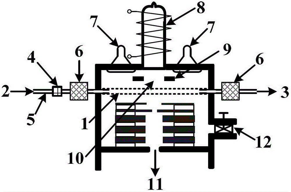 A tubular membrane sampling device in an online mass spectrometer ionization source