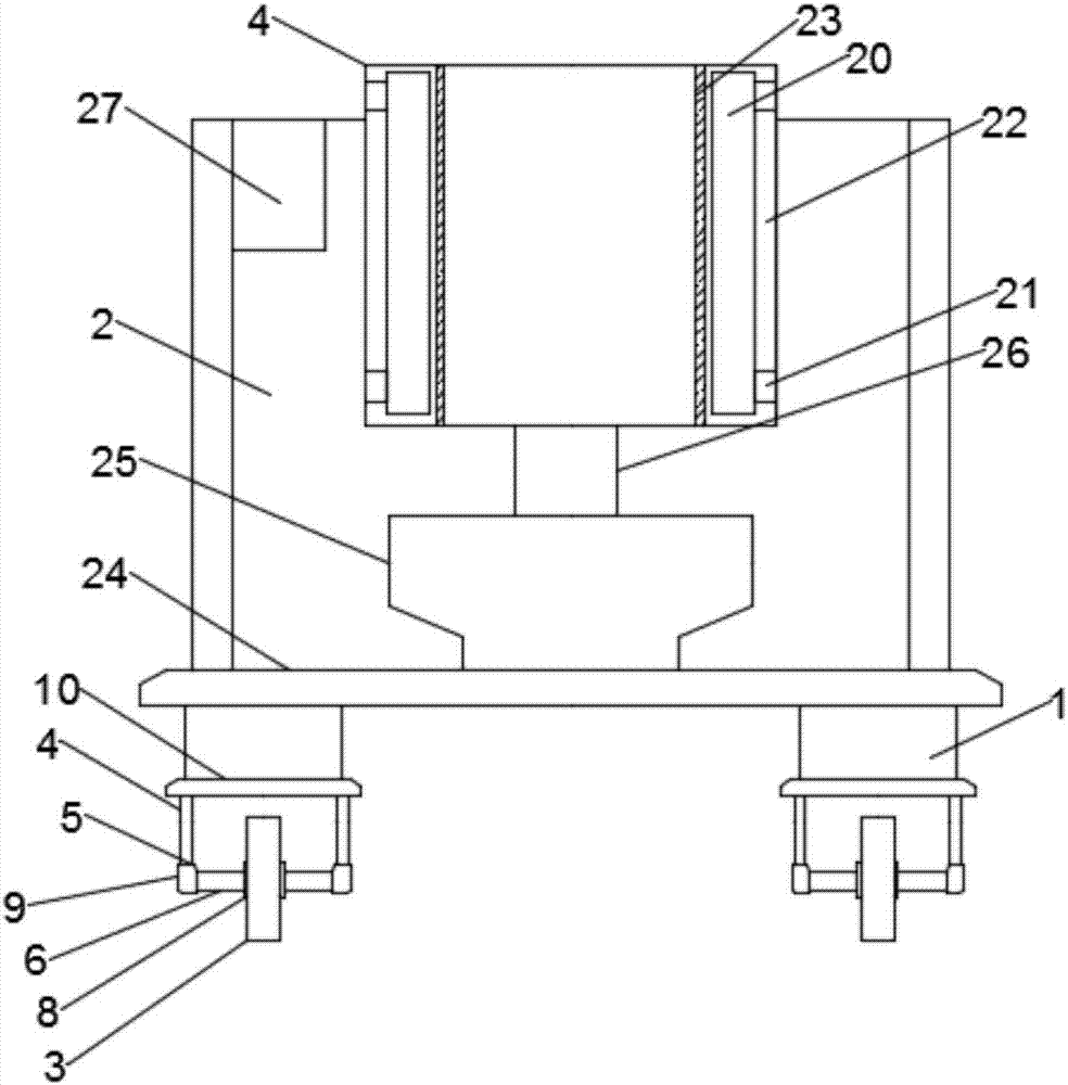 Debridement trolley with damping function