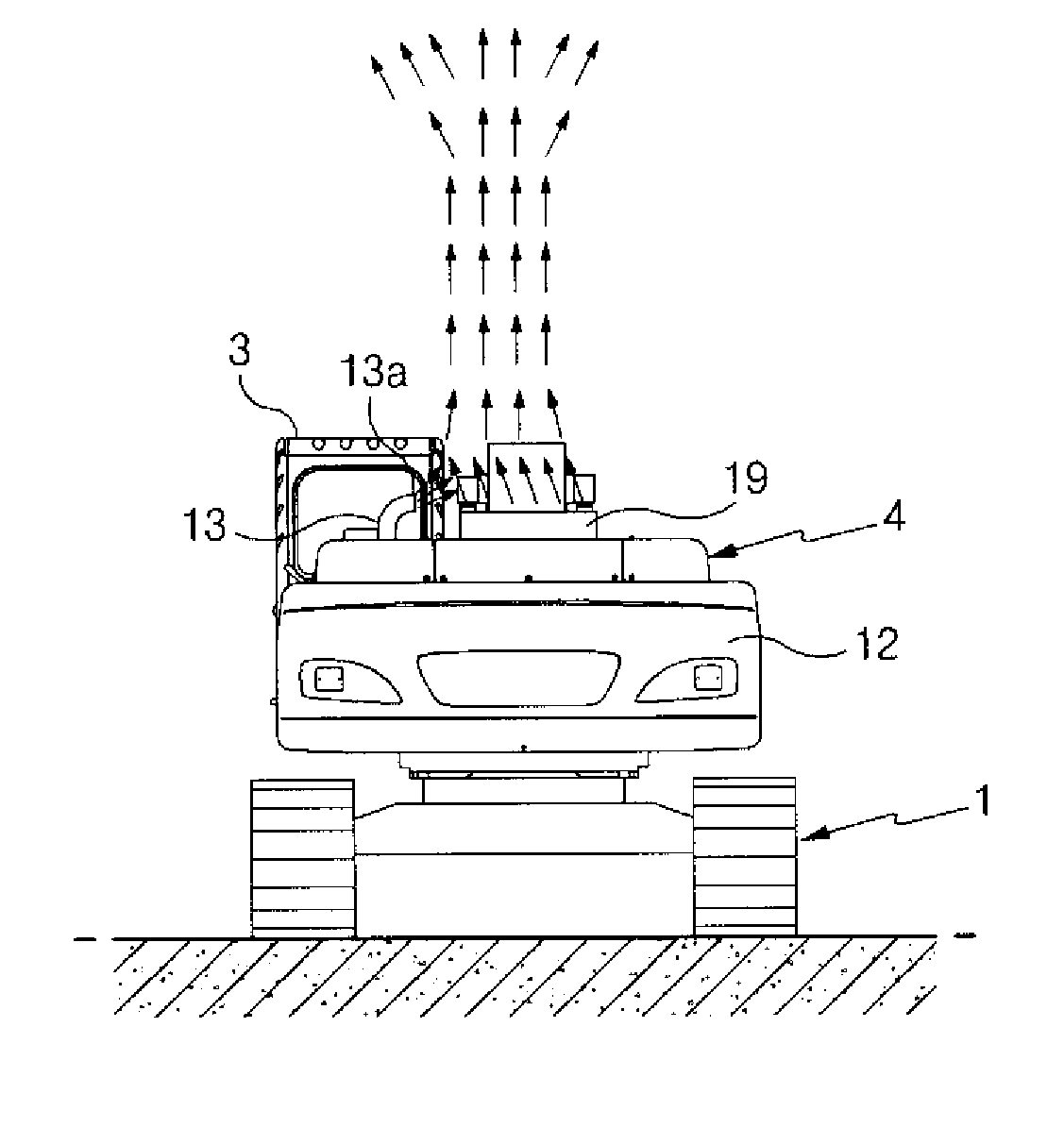 Exhaust cooling apparatus for construction equipment