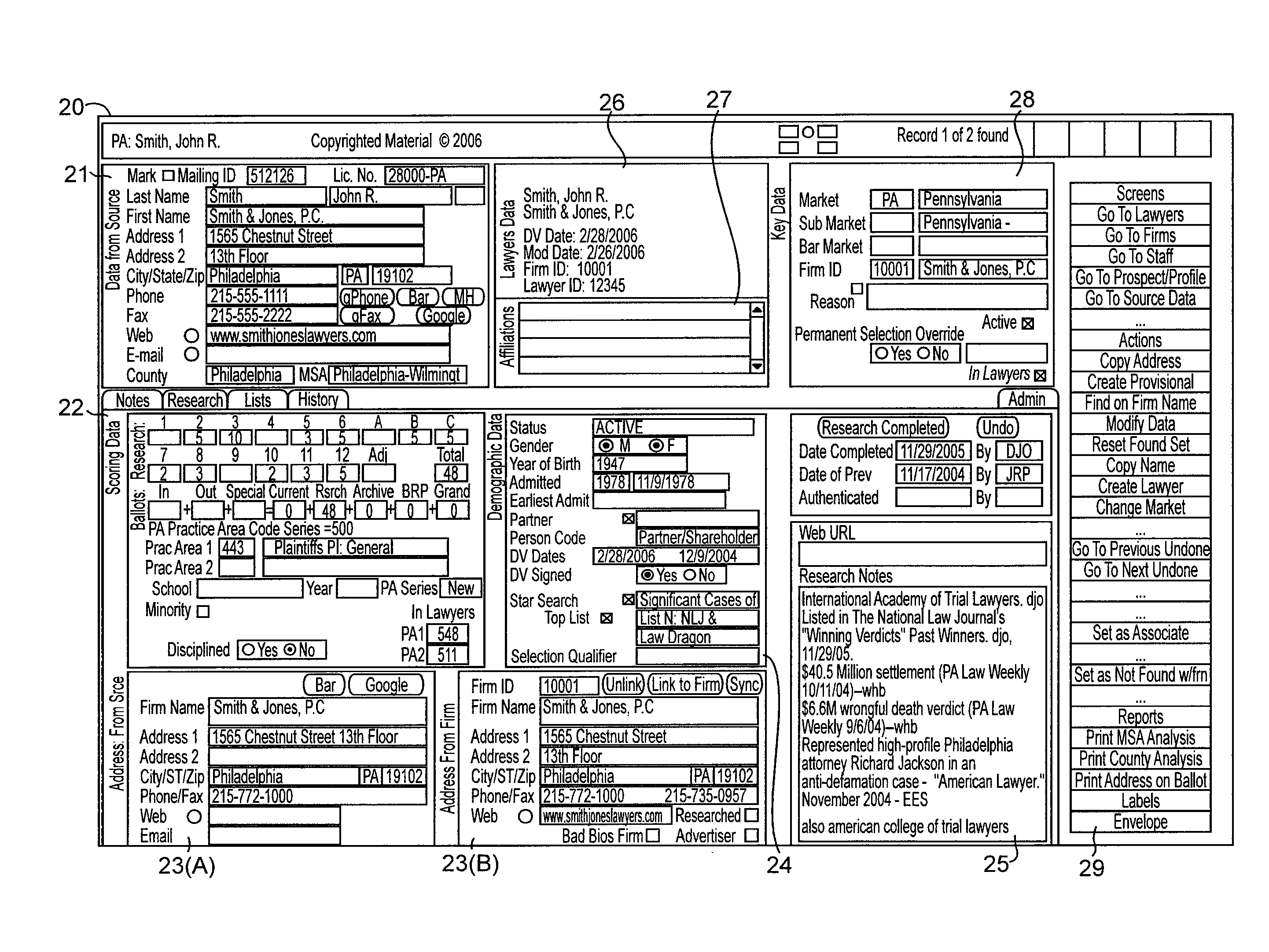 System and method for identifying excellence within a profession