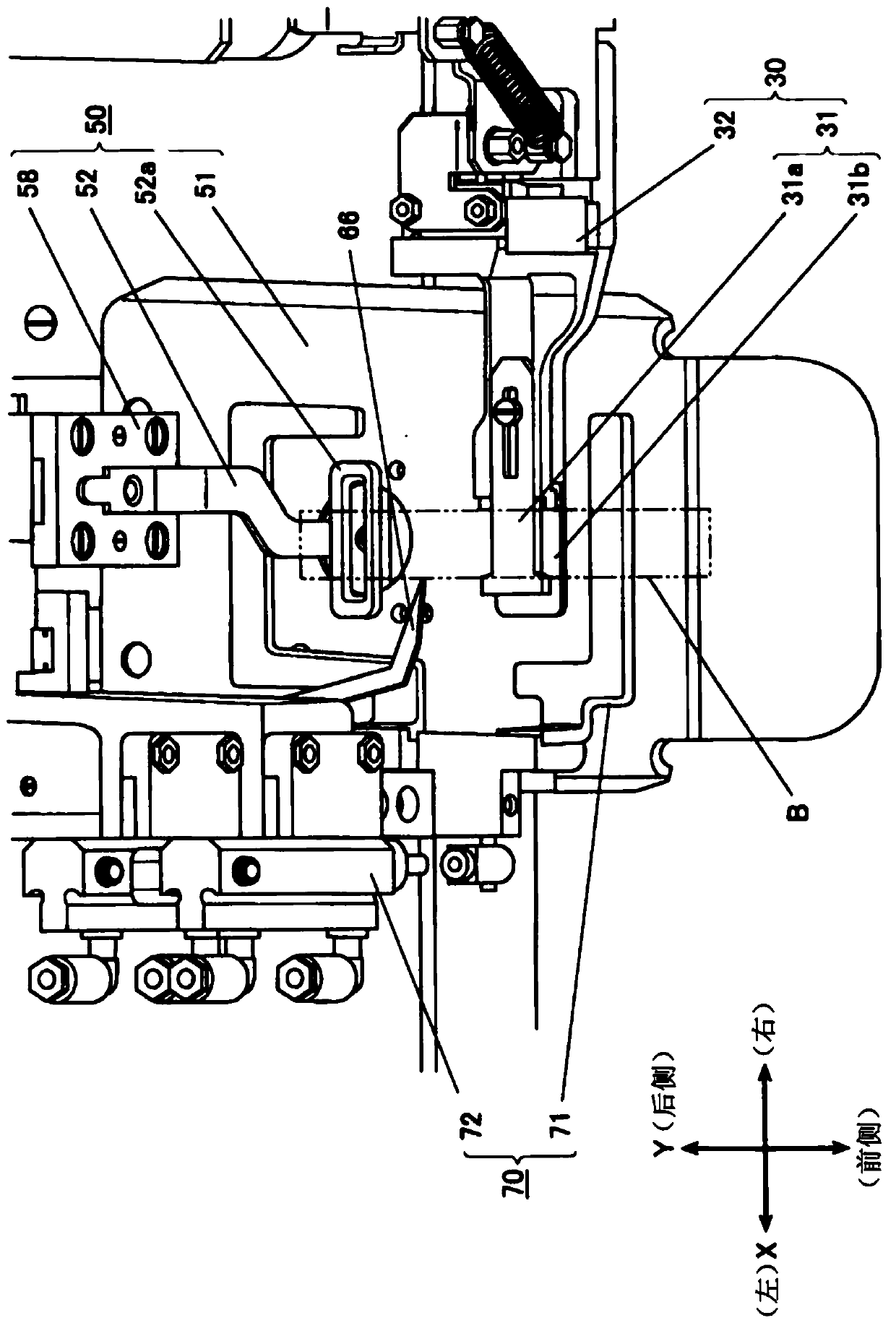 Belt loop sewing method and belt loop sewing sewing machine