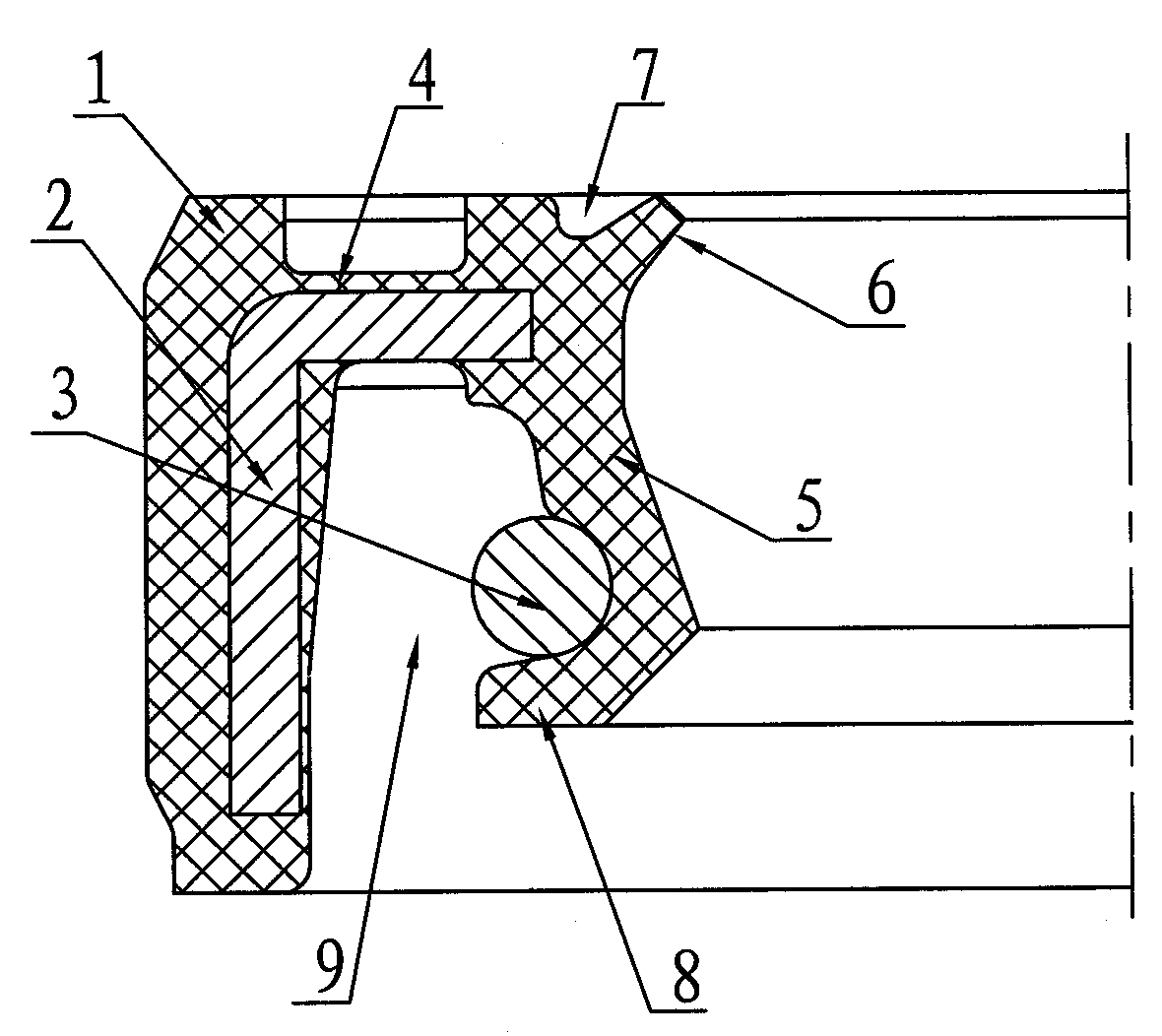 Rotating-shaft lip-shaped seal ring framework deviation-resisting compacting mold