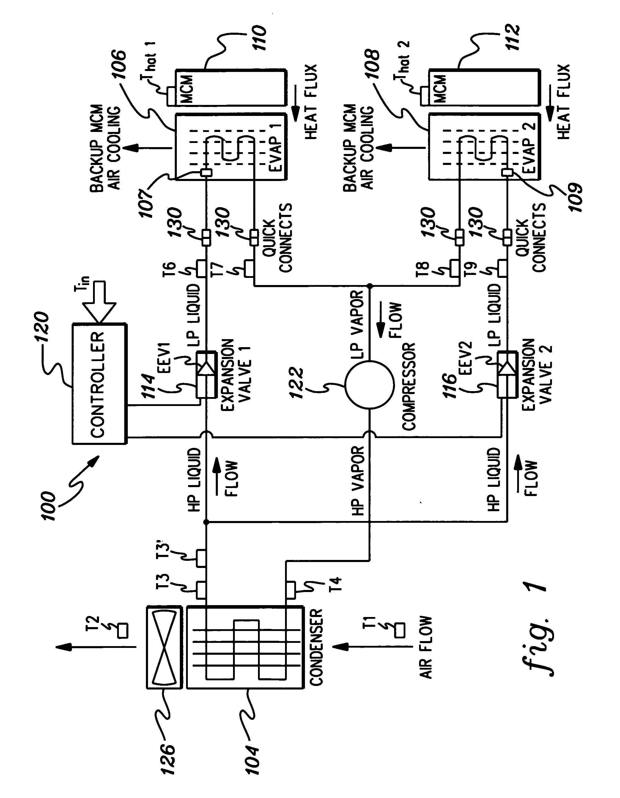 Systems and methods for cooling electronics components employing vapor compression refrigeration with selected portions of expansion structures coated with polytetrafluorethylene