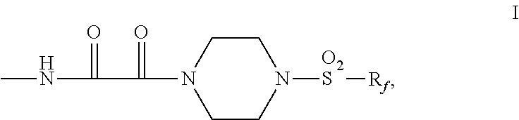 Fluorochemical piperazine carboxamides