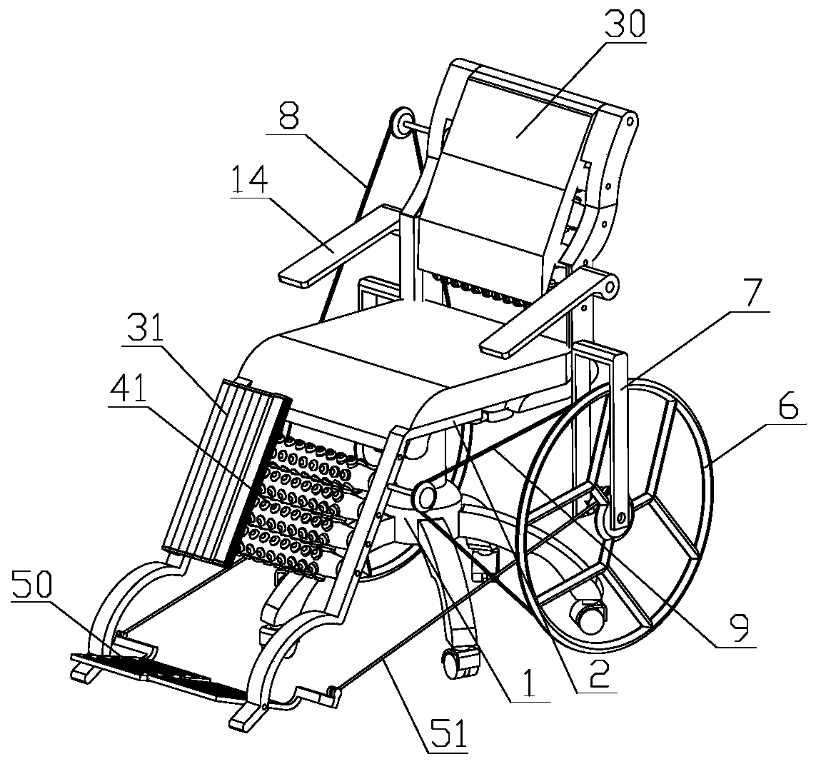 Integrated bathing chair for assisting old people in body stretching and back rubbing