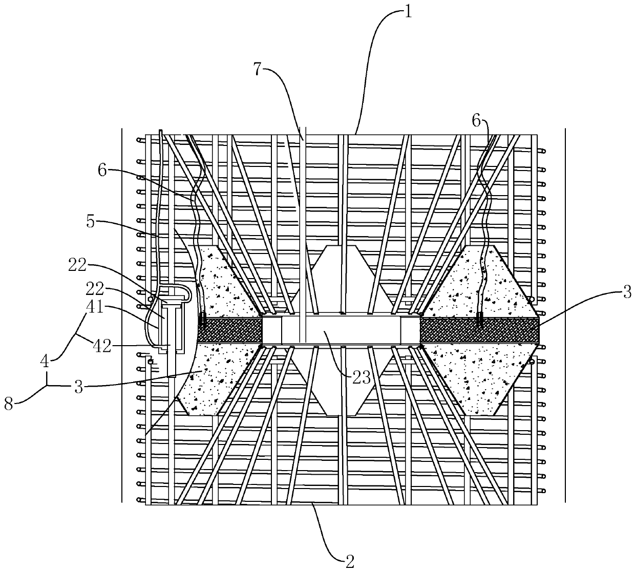 Grouting structure and grouting method for enhancing pulling resistance of pile foundation after self-balance detection