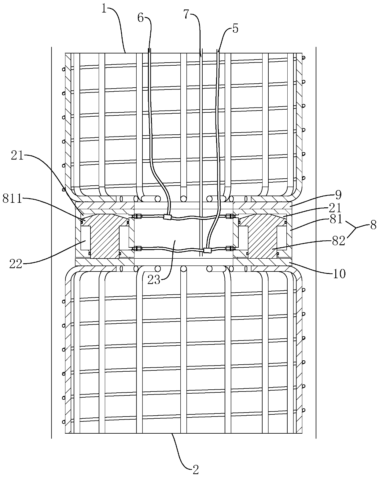 Grouting structure and grouting method for enhancing pulling resistance of pile foundation after self-balance detection