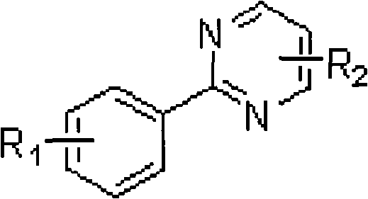 Ortho-position dihalogen substitution compound of aryl pyrimidine and preparing method thereof