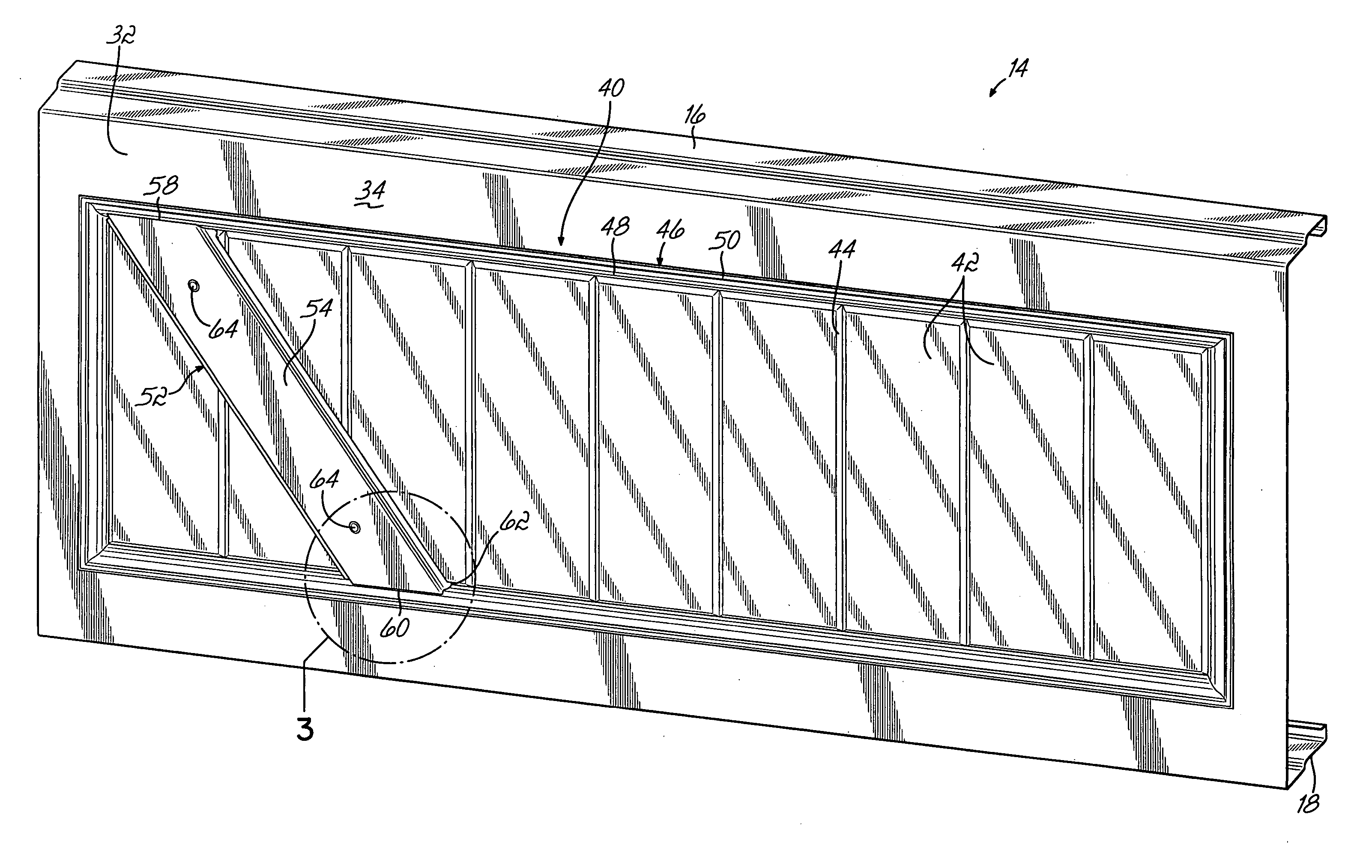 Overlay members for sectional overhead door panels