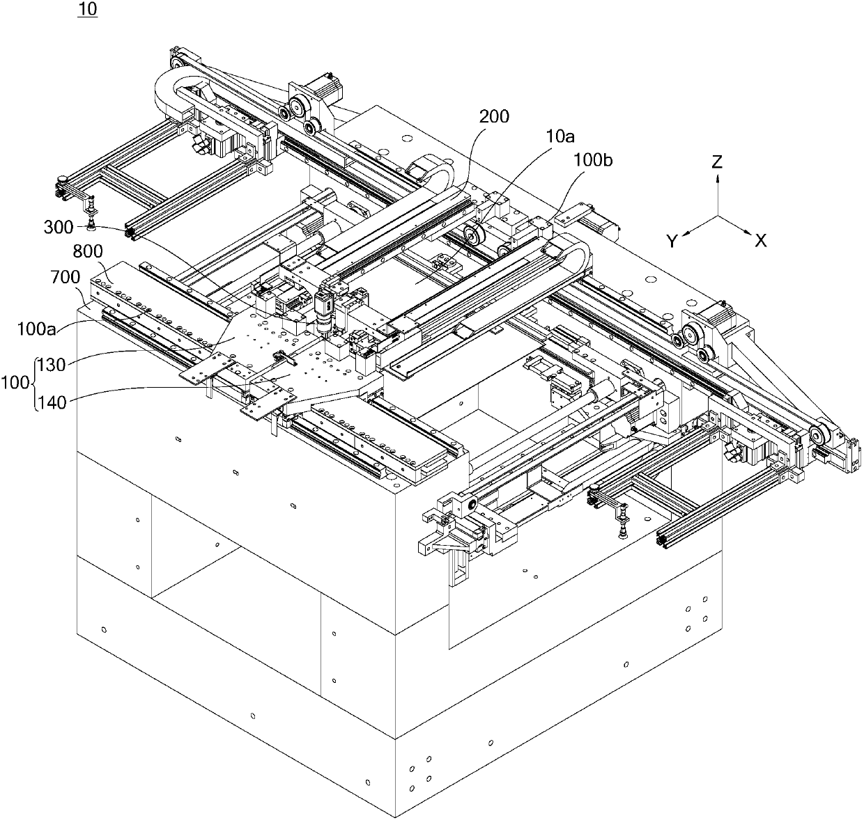 Flying probe tester movement shaft positioning precision test system and test method thereof