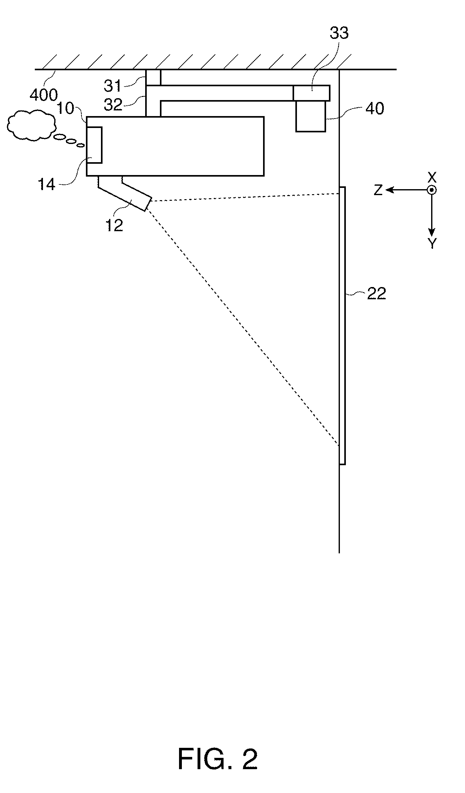 Projection display system and attaching device