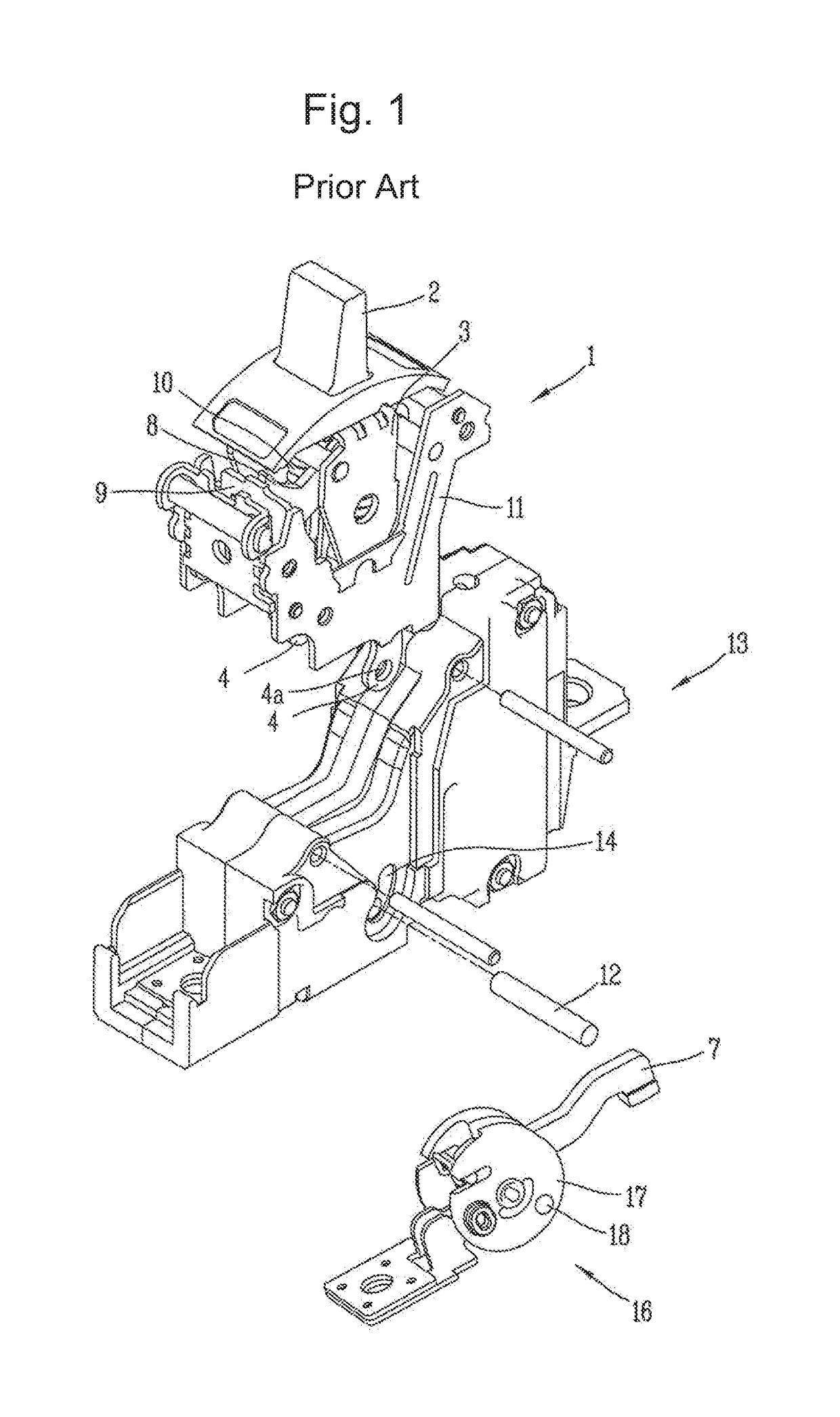 Mechanism coupling structure of molded case circuit breaker