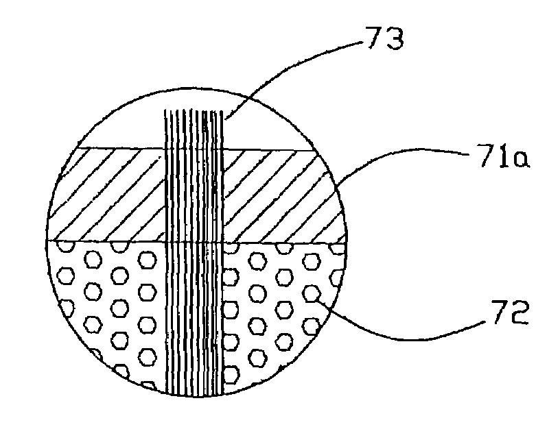 3D fiber elements with high moment of inertia characteristics in composite sandwich laminates