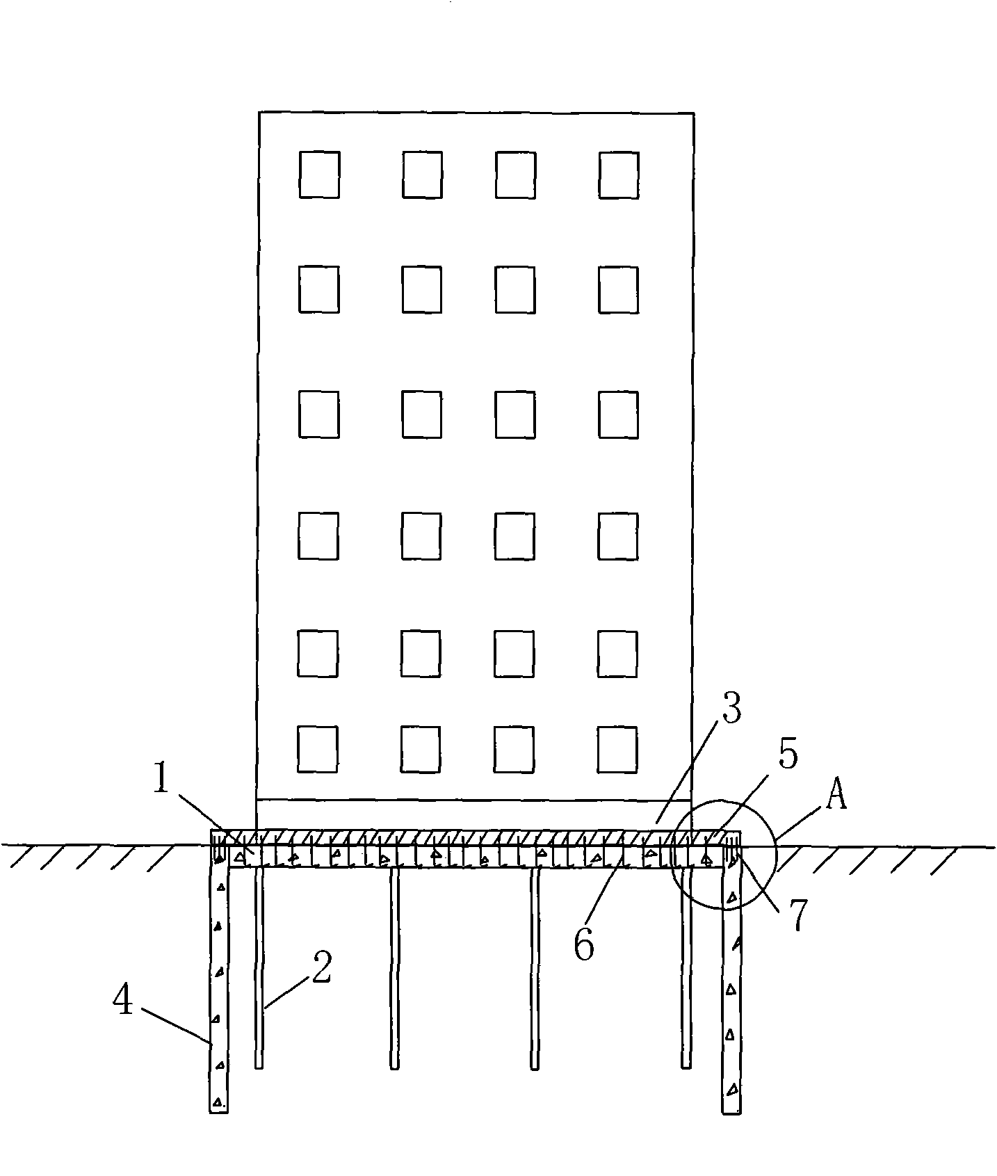 Method for constructing underground garage under old building