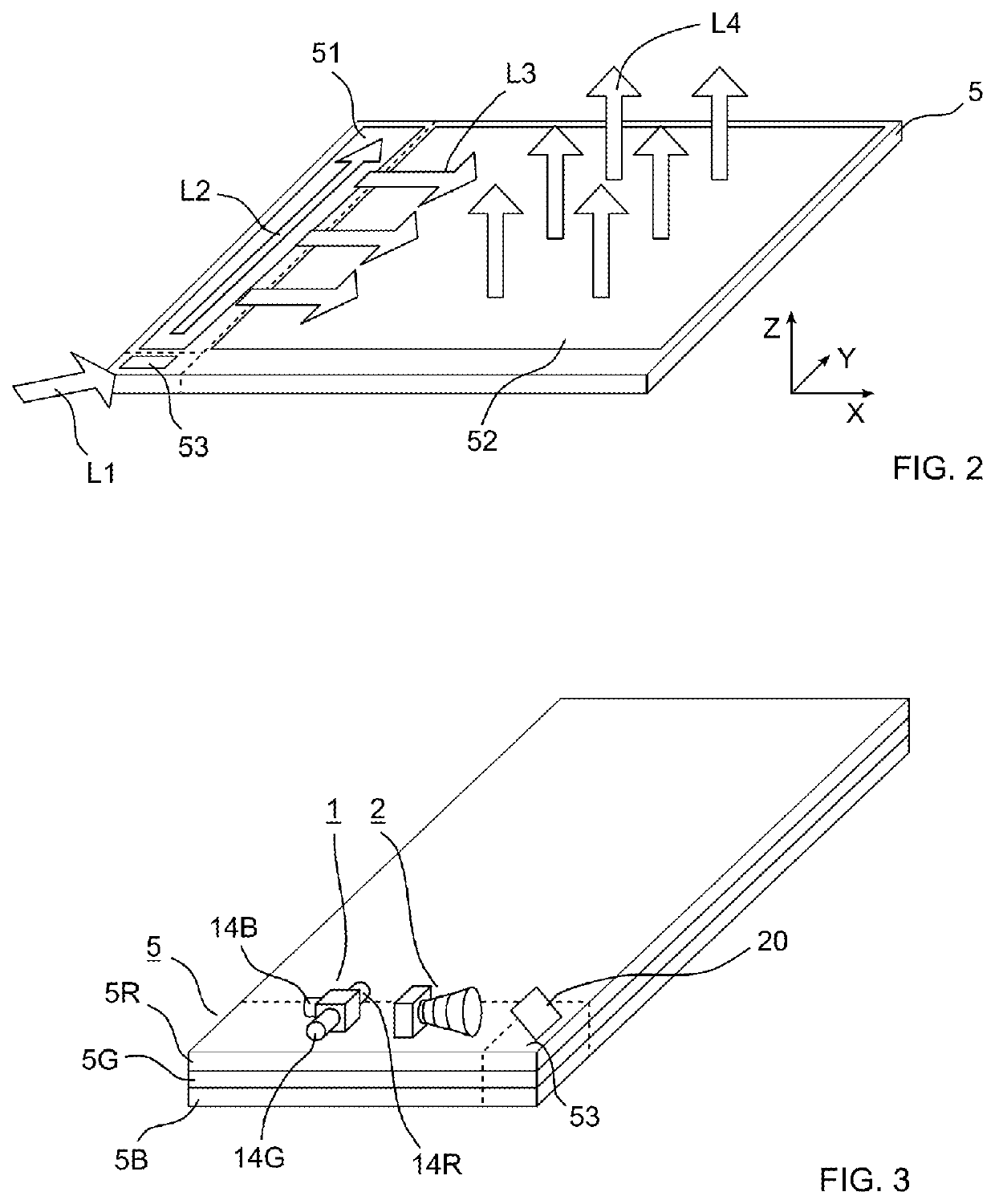 Device for producing a virtual image having a field-point-dependent aperture