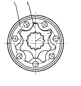 Large-displacement integrated rotor and stator pair cycloid hydraulic motor