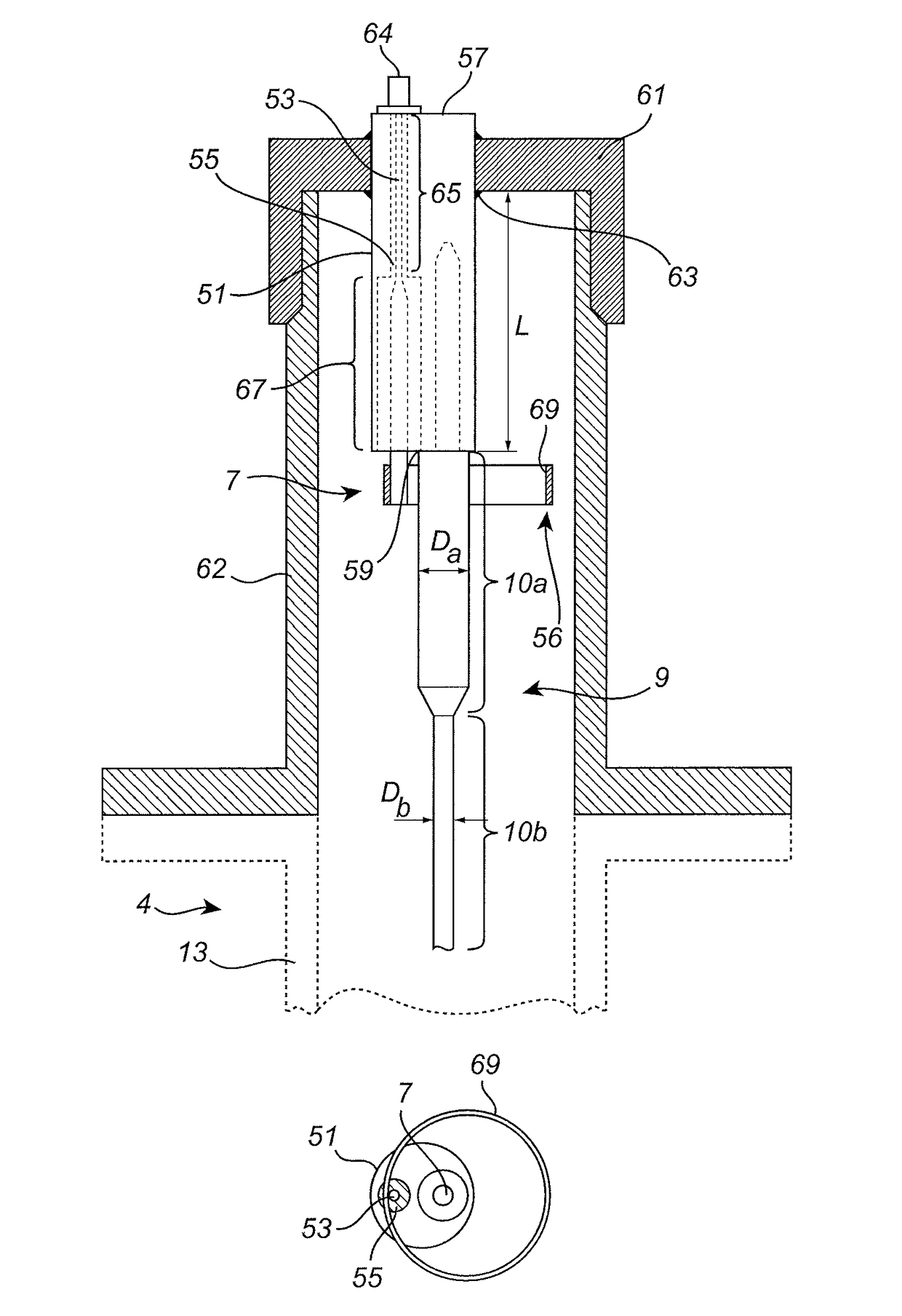 Guided wave radar level gauge system with grounded probe