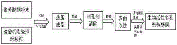 Porous polyaryletherketone material with bioactivity, and preparation method and application thereof