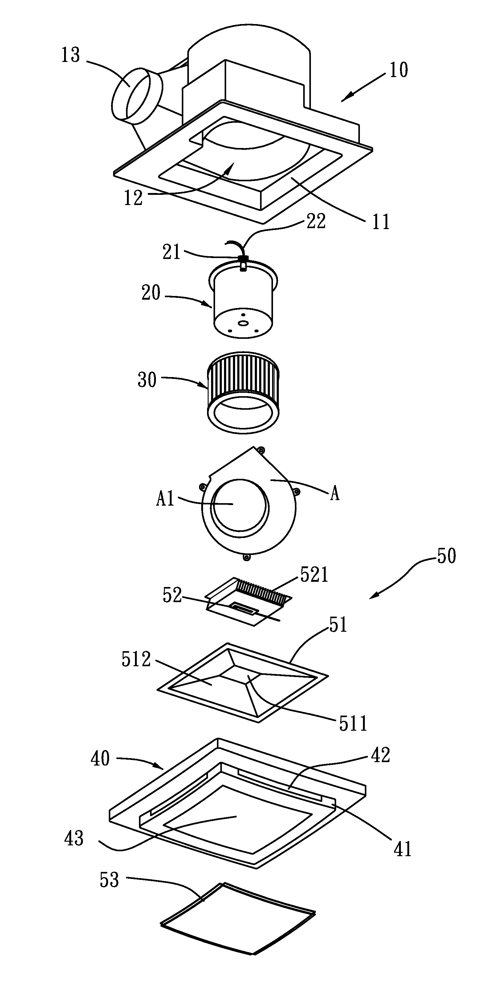 External rotor brushless DC motor driven exhaust fan