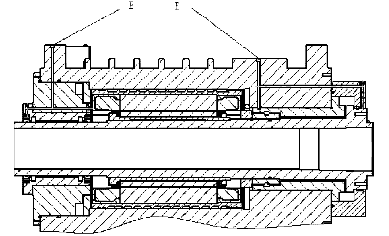 Large-sized precise direct-driving main shaft structure