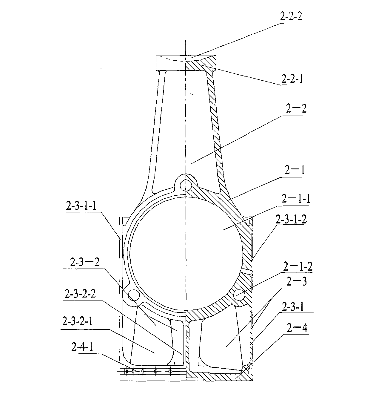 Piston for double-stroke crank round sliding block internal combustion engine and internal combustion engine