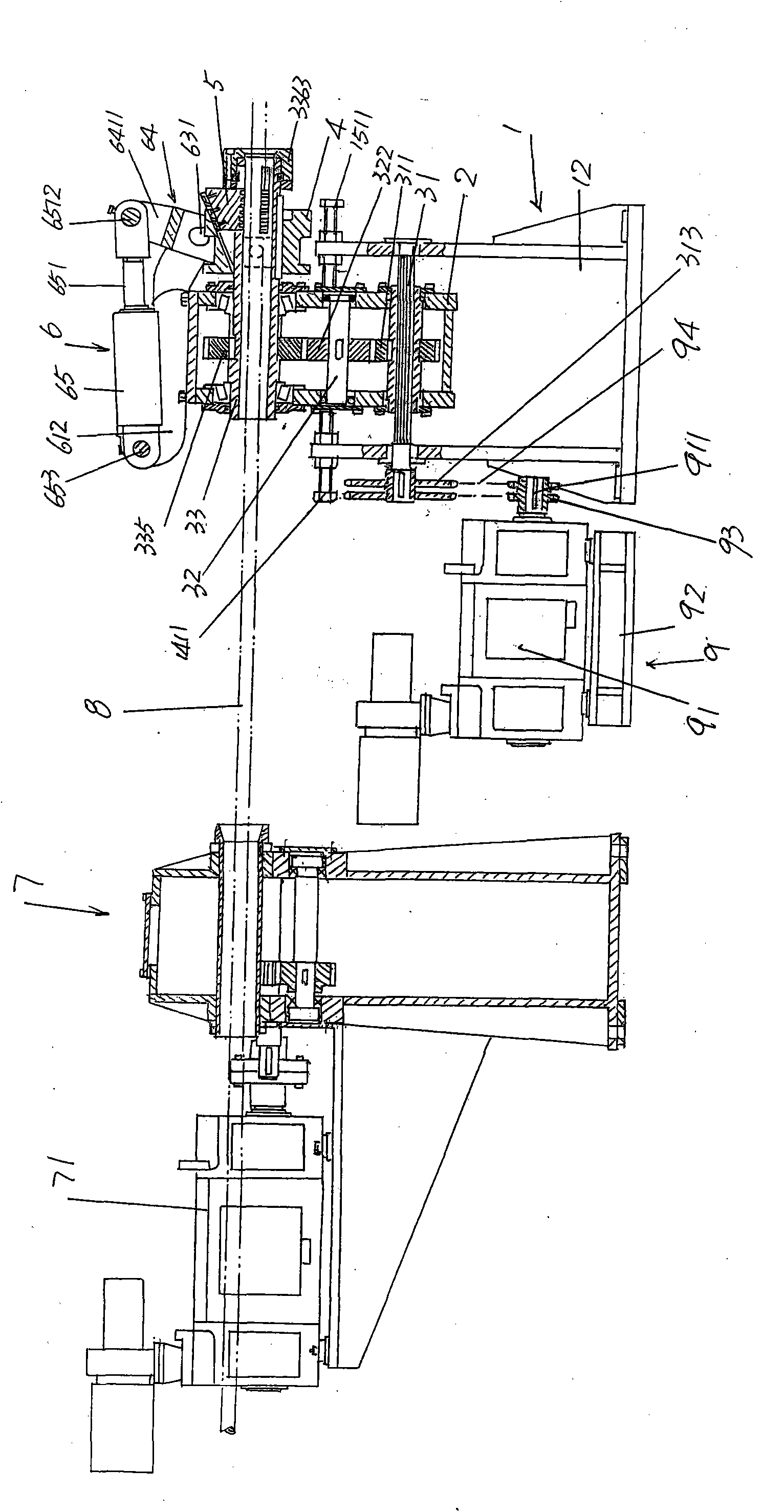 Swing mechanism of cold-rolling pipe mill