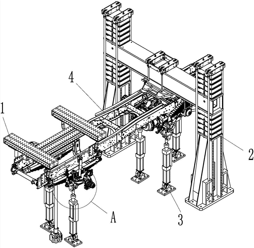 Heavy-duty vehicle frame road simulation test device