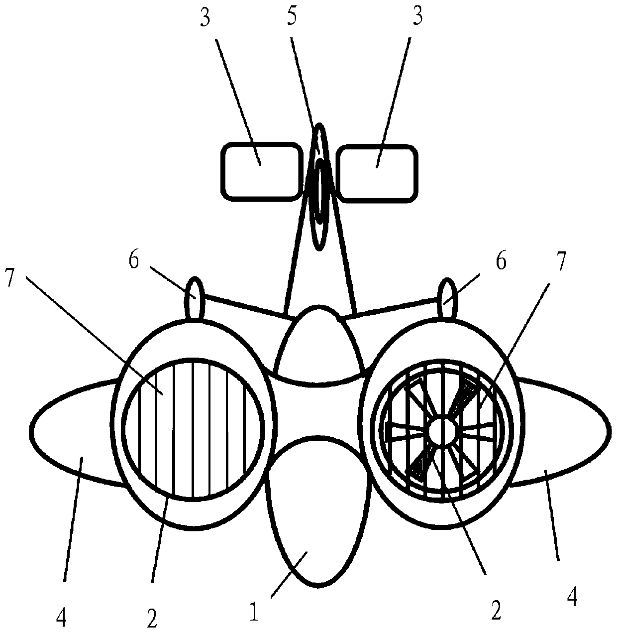 Combined wing electrodynamic unmanned aerial vehicle used for reservoir area cruising and capable of taking off and landing vertically