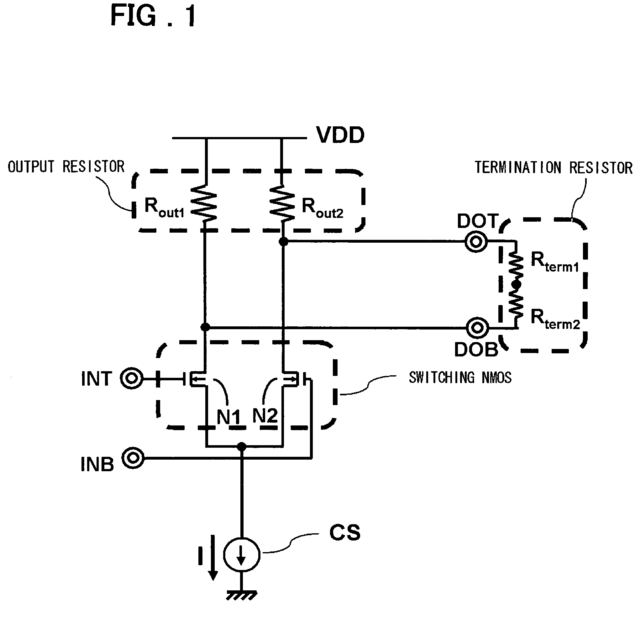 Output buffer circuit with control circuit for changing resistance of output resistor pair