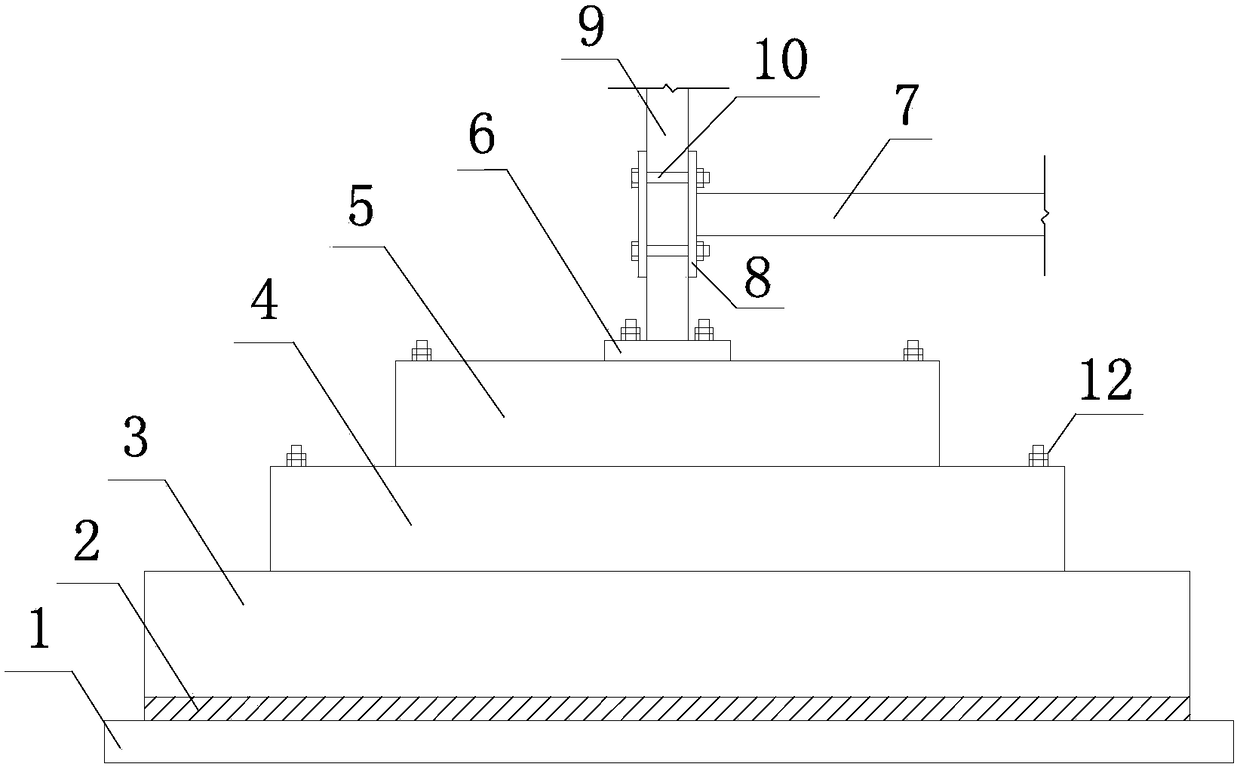 Prefabricated assembly type steel reinforced concrete independent foundation under column