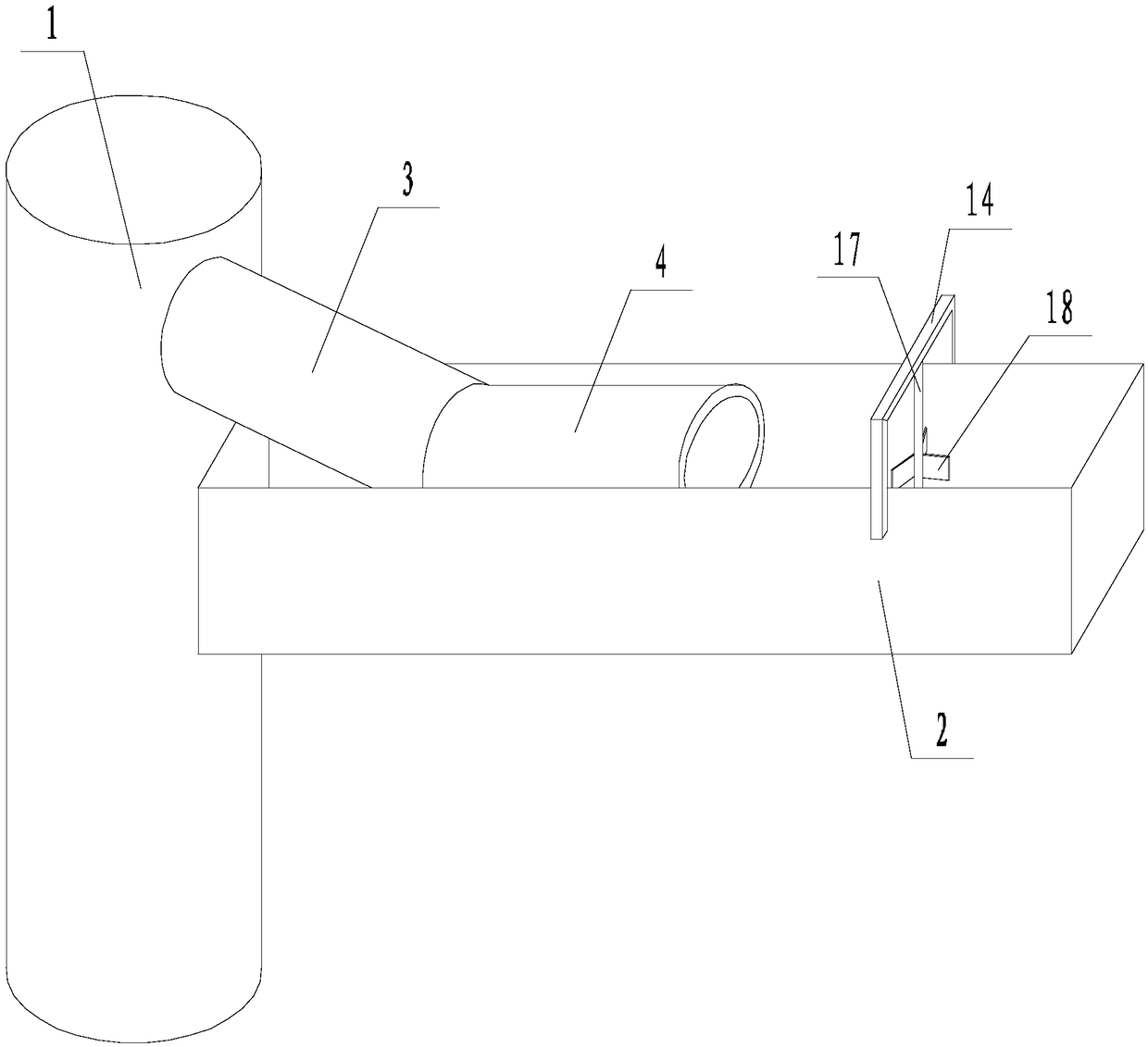 Anti-blocking and anti-corrosion structure for junction of horn pipe and backflow groove