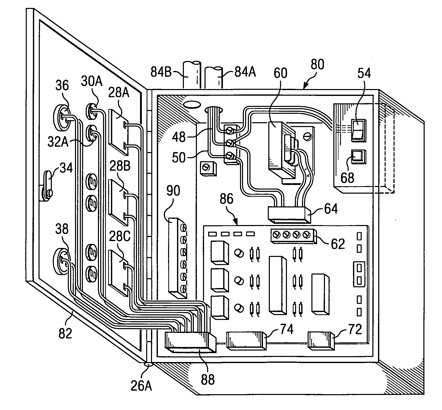 Service panel with utility controller