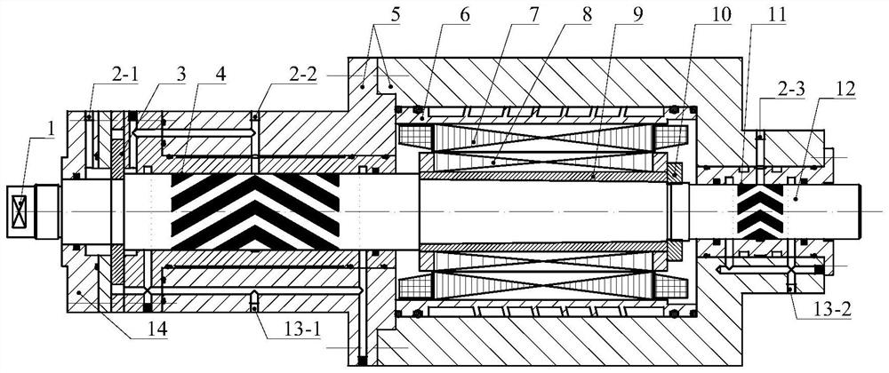 Water-lubricated spiral groove bearing heating power calculation method and electric spindle thermal design method