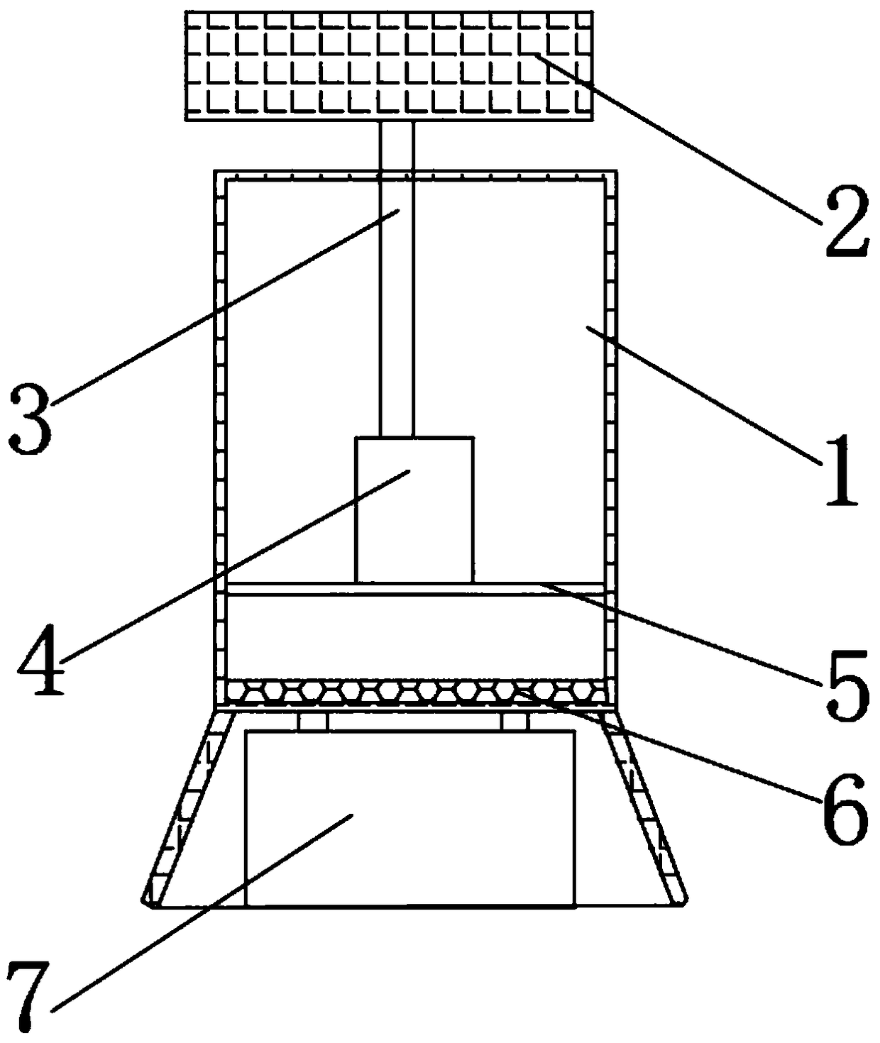 Large-volume garlic mashing device adopting manual pressing garlic cutting and squeezing